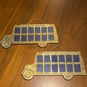 Vintage Brass School Bus Photo Frames